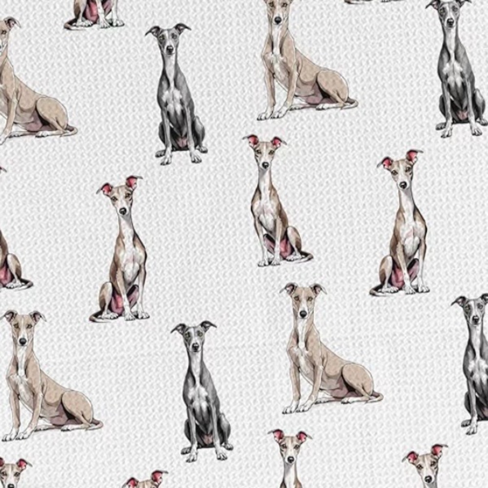 NWT/SET of TWO/DOG LOVERS/Greyhound Kitchen/Tea Towels/W-16 X L-24 Inches - Picture 2 of 9